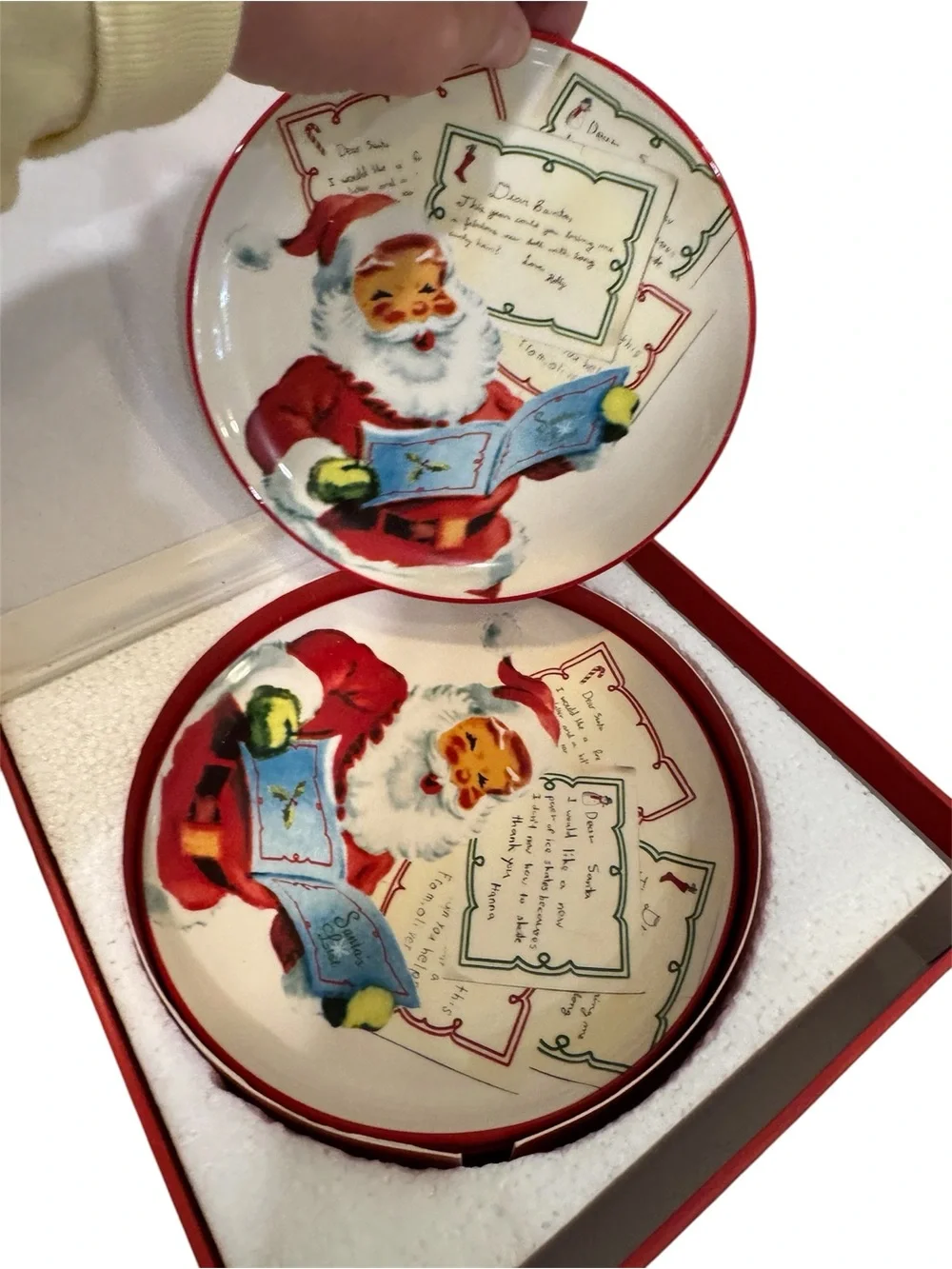 Williams Sonoma dear Santa holiday plates set of 4 NEW